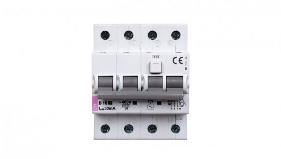 Wyłącznik różnicowo-nadprądowy 4P 16A B 0,03A typ AC KZS-4M 002174004