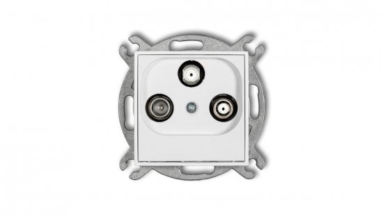 ICON Mechanizm gniazda abonenckiego 2 wyjścia SAT   TV biały IGSN