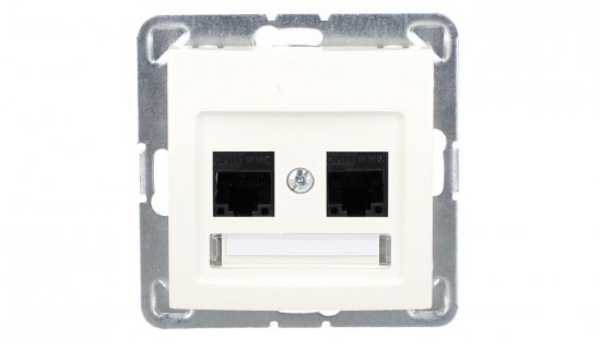 IMPRESJA Gniazdo komputerowe podwójne RJ45 kat.5e MMC ecrue GPK-2Y/K/m/27