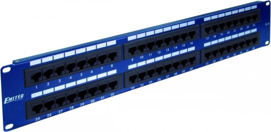 Panel 19 , 48xRJ45 UTP kat.5e (2U) niebieski