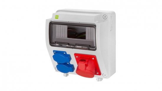 Rozdzielnica budowlana RS-9 9-mod. 2x2P+Z, 32A/5P, IP44 bez zabezpieczeń 6232-00