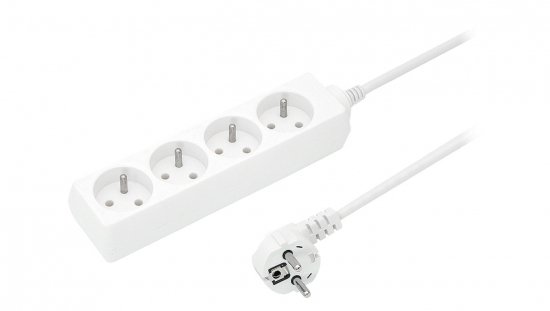 Przedłużacz 4-gniazda z/u 16A 5m /OMY 3x1,5/ biały PS-470 T-02220