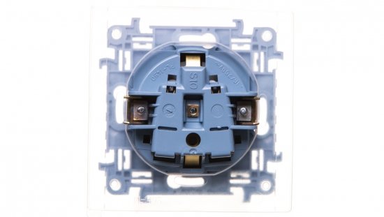 Simon 10 Gniazdo pojedyncze SCHUKO z uszczelką z przesłonami białe 16A 250V IP44 CGSZ1BZ.01/11