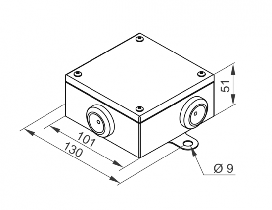 Puszka łączeniowo-rozgałęźna metalowa pomarańczowa 100x100x45mm E90 PMO1(5/3) 801200