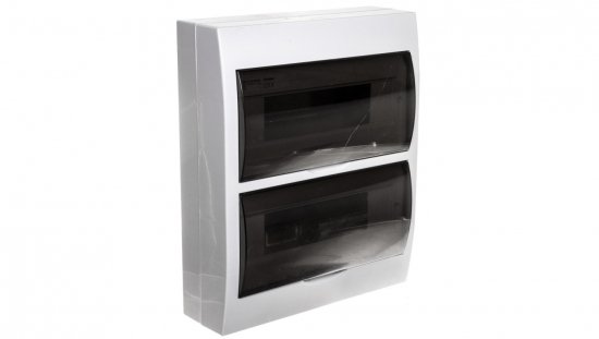 Rozdzielnica modułowa 2x12 natynkowa IP40 IK06 N PE II klasa drzwi transparentne szare DB212S 2X12P/SMD biała 3835