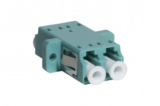 Adapter LC MM OM3 duplex turkusowy