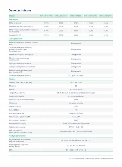 HOYMILES Inwerter hybrydowy HYT-8.0HV-EUG1 (3-fazowy)