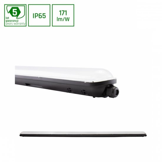LIMEA GIGANT HERMETYK 1500mm 52W NW 230V 120ST IP65 IK10 1490x72x70mm CZARNY 5 LAT GW.