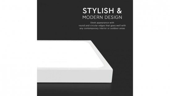 Plafoniera LED 24W 2400lm 4000K IP44 Kwadrat Mleczny Biała Ramka z mikrofalowym czujnikiem ruchu 7667