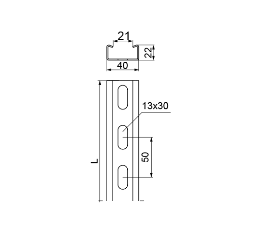 Ceownik wzmocniony CWP 40H22/3 1,5mm 610230