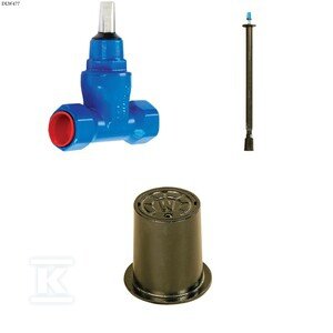 Zasuwa gwintowana ZG2 DN20, PN16, GJS + obudowa teleskopowa + skrzynka żeliwna ZESTAW DLW477