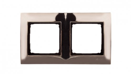 Simon 54 Premium Ramka podwójna metalowa złoto DR2/66