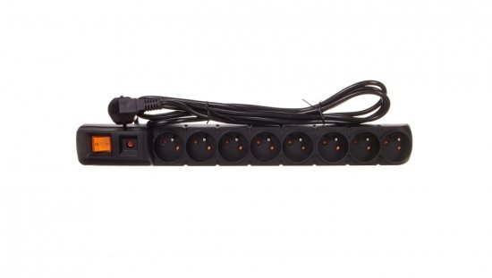 Przedłużacz przeciwprzepięciowy 8-gniazd z/u ACAR S8 FA RACK 19 3m czarny