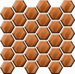 Copper Glass Hexagon Mosaic 25x25,8