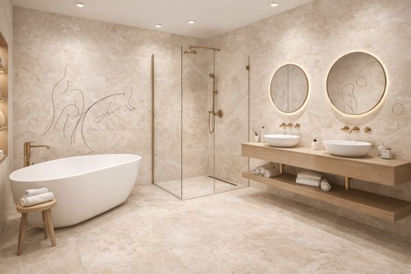 Tubądzin Teri ivory SAT STR 119,8x119,8