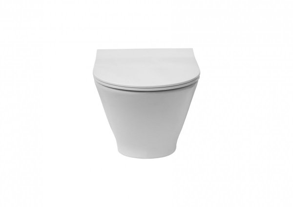 Roca Gap Miska WC podwieszana Rimless Round Compacto z deską wolnoopadającą SLIM (zestaw) A34H0N3000