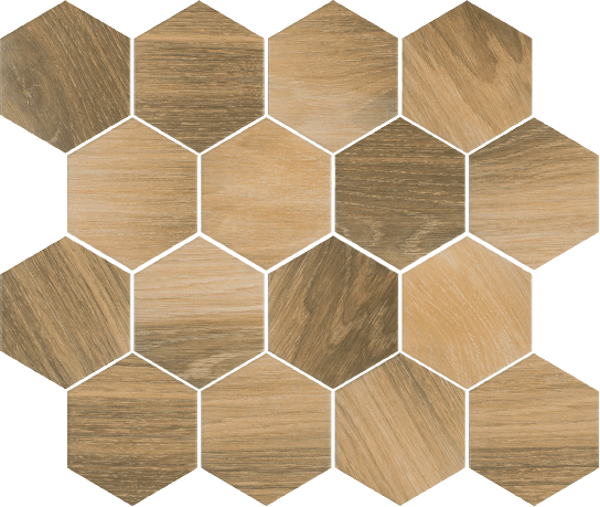 Paradyż Uniwersalna Mozaika Prasowana Wood Natural Mix Heksagon Mat 22x25,5