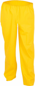 Spodnie z paskiem w talii, PU stretch, rozmiar 5/66-68, żółte