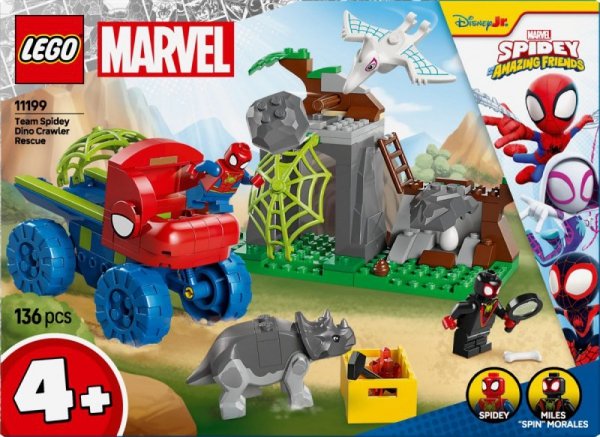 LEGO Klocki SPIDEY 11199 Misja ratunkowa zespołu Spidey&#039;ego w dinoterenówce