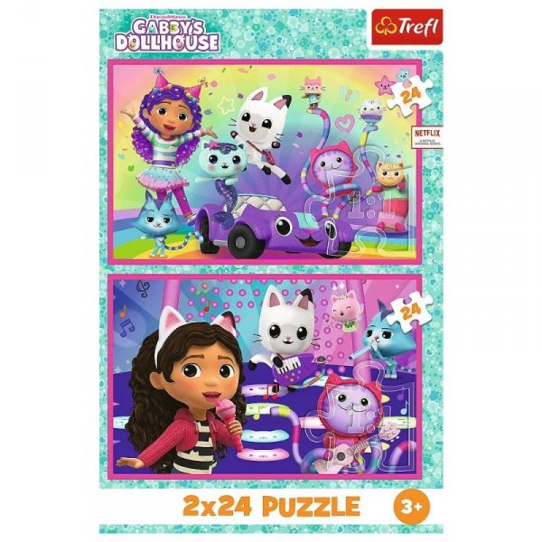 Trefl Puzzle 2x24 elementy Gabby zabawy z Gabi