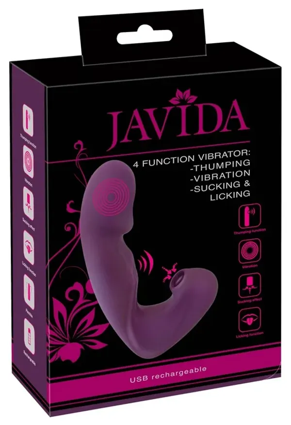 Javida 4-funkcyjny model intymny do podwojnej stymulacji, silikonowy