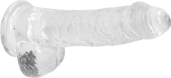 RealRock Crystal Clear model z kulkami, przyssawka, 17 cm, transparentny