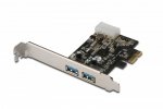 Digitus Karta rozszerzeń/Kontroler USB 3.0 PCI Express, 2xUSB 3.0, Low Profile, Chipset: UPD720202