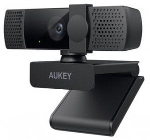 AUKEY PC-LM7 Kamera internetowa USB | Full HD 1920x1080 | 30fps | mikrofony stereo z redukcja hałasu | osłona obiektywu
