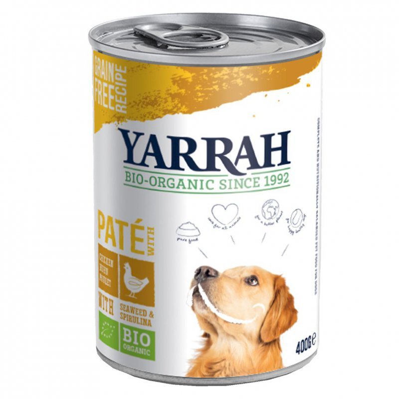 Pasztet z kurczaka z algami morskimi bio 400 g -(dla psa dorosłego)  Yarrah