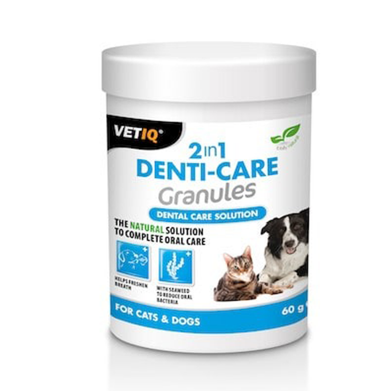 VetIQ 2in1 Denti-Care ochrona zębów - Granulki dla psów i kotów 60g