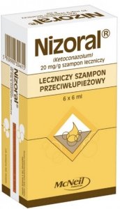 Nizoral leczniczy szampon przeciwłupieżowy 6 saszetek