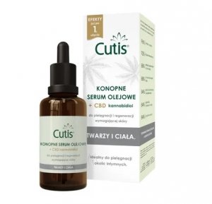Cutis, konopne serum olejowe + CBD kannabidiol, do wymagającej skóry twarzy i ciała, 50 ml