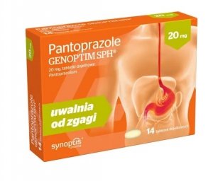 Pantoprazole Genoptim SPH 20 mg, 14 tabletek dojelitowych