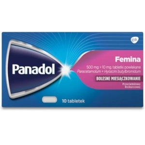 Panadol Femina 500 mg + 10 mg 10 tabletek powlekanych