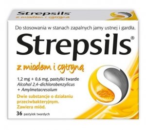STREPSILS z miodem i cytryną x 36past