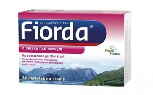 Fiorda, smak malinowy, 30 pastylek do ssania