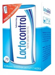 Lactocontrol, laktaza, przy nietolerancji laktozy, 70 tabletek powlekanych