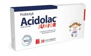 Acidolac Junior, 20 misio-tabletek o smaku truskawkowym