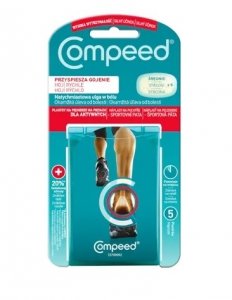 Compeed, plastry na pęcherze na piętach dla aktywnych, rozmiar średni, 5 sztuk