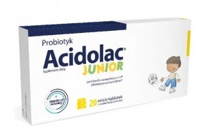 Acidolac Junior, 20 misio-tabletek o smaku białej czekolady