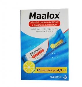 Maalox (460 mg + 400 mg)/4,3 ml Zawiesina Doustna 20 Saszetek