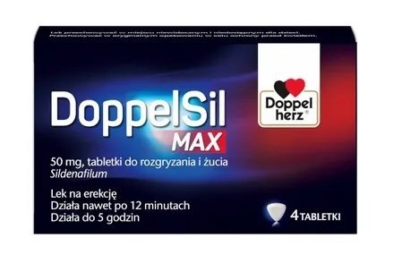 DoppelSil Max 50 mg, 4 tabletki do rozgryzania i żucia
