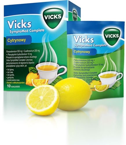 VICKS SymptoMed Complete smak cytrynowy proszek x 10 saszetek