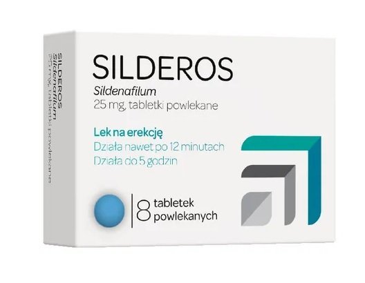 SILDEROS 25 mg, 8 tabletek powlekanych