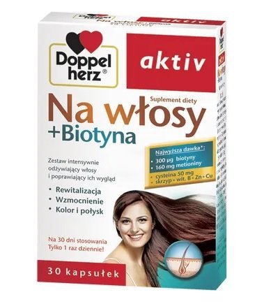 Doppelherz aktiv Na włosy + biotyna, 30 kapsułek