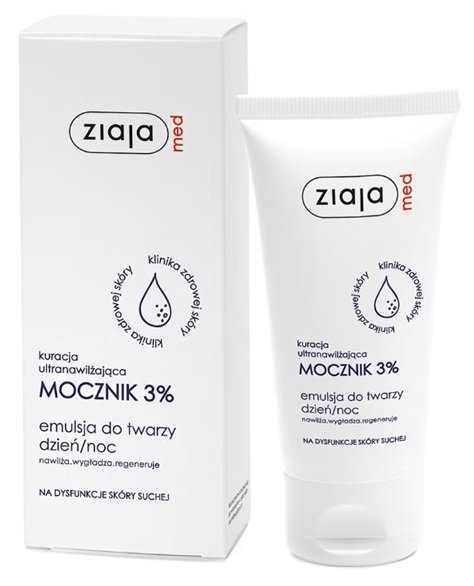 Ziaja Med, mocznik 3% emulsja do twarzy dzień/noc, 50 ml