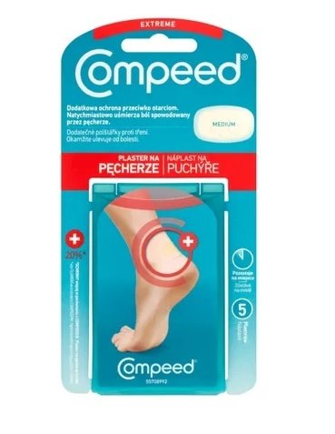 Compeed, średnie plastry na pęcherze, 5 sztuk