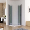 Kabina prysznicowa dla osób Niepełnosprawnych 80x100 cm narożna z drzwiami łamanymi składanymi na ścianę.