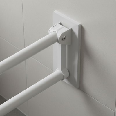 Uchwyt Uchylny dla Niepełnosprawnych 85cm biały fi32+MASKOWNICE