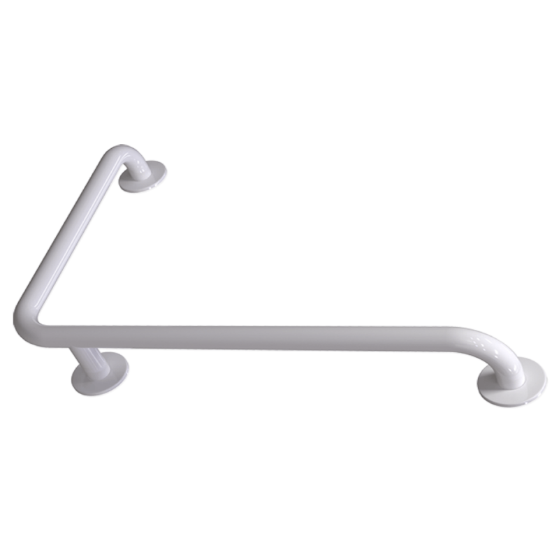 Uchwyt Kątowy dla Niepełnosprawnych prawy 80/40cm biały fi32 + MASKOWNICE
